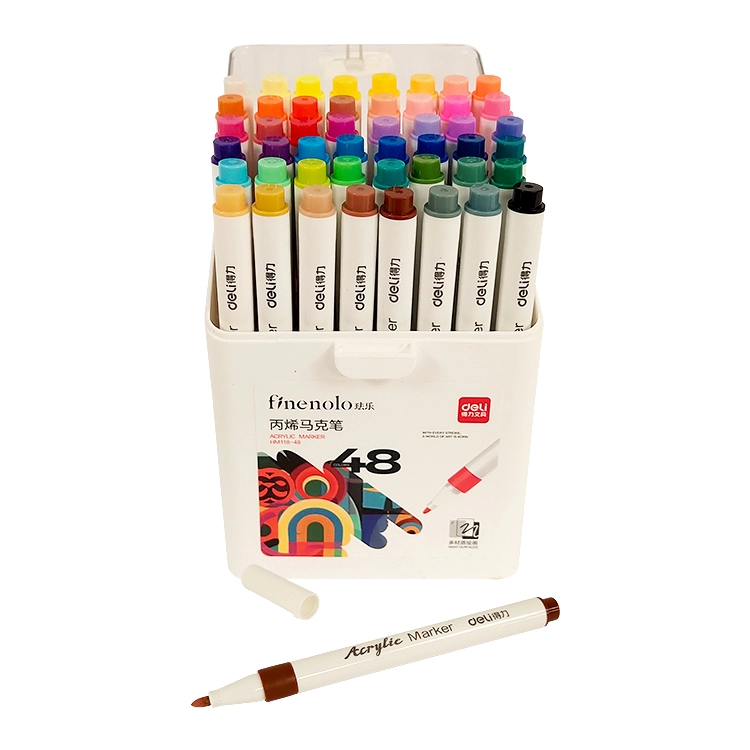 Marcador Acrilico Deli Finenolo Punta redonda Estuche x 48 ART.HM-118-48